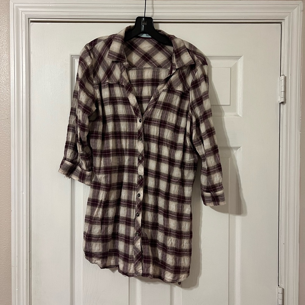 Plaid Button-Up Shirt